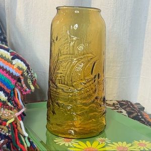 Amber Glass Nautical Vase